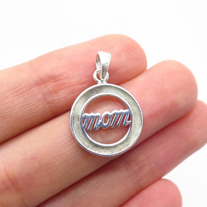 925 Sterling Silver Vintage "Mom" Pendant