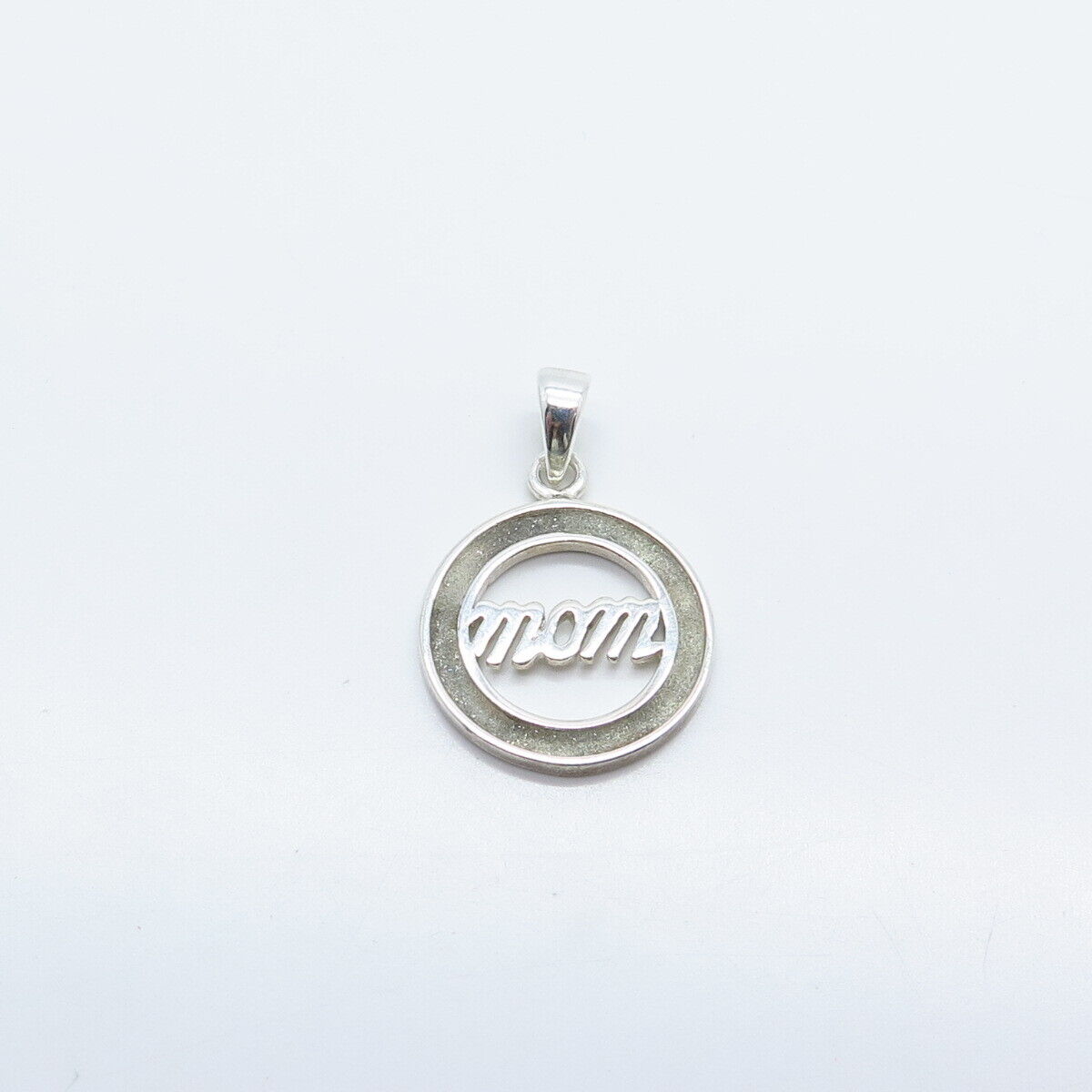 925 Sterling Silver Vintage "Mom" Pendant