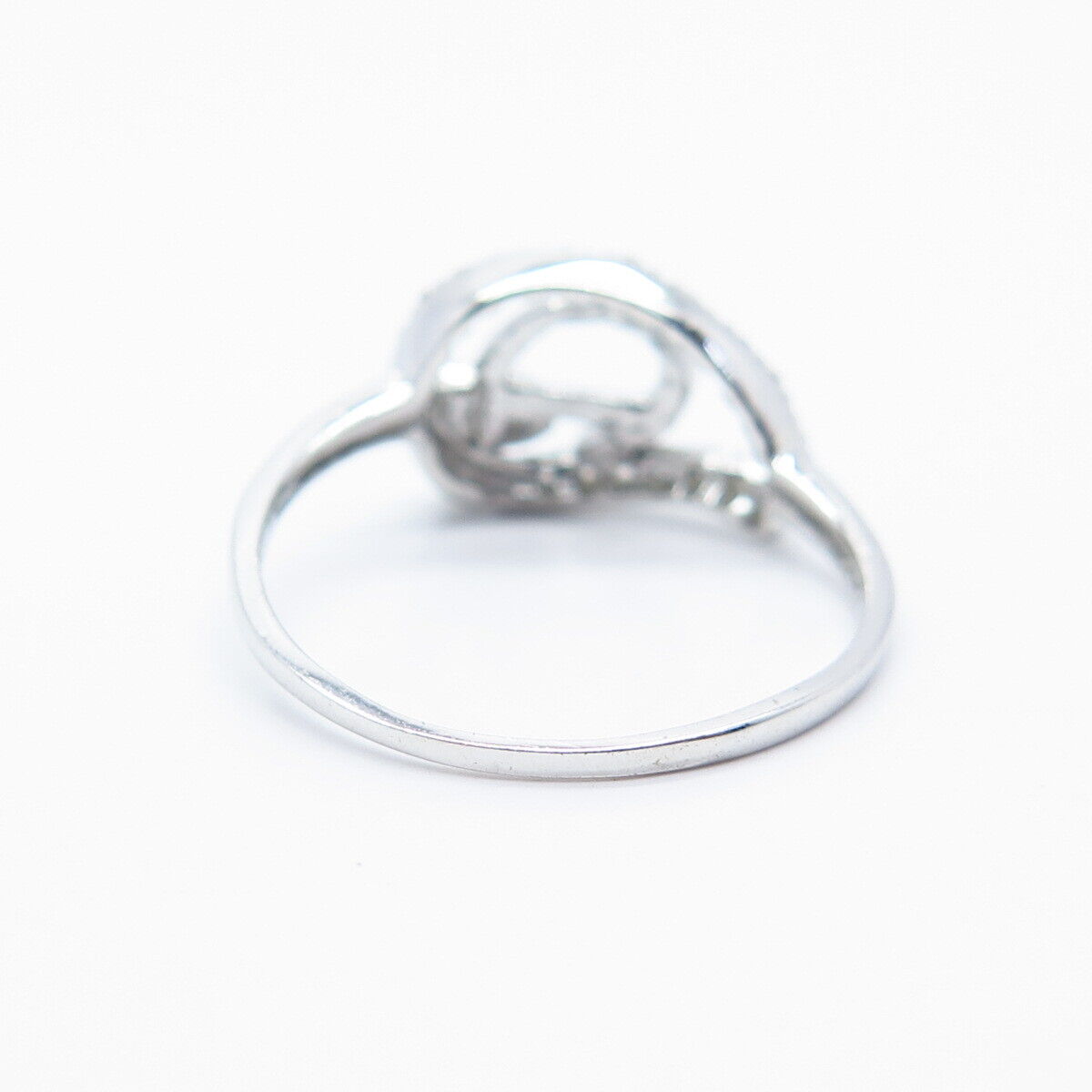 925 Sterling Silver C Z Heart Ring Size 7