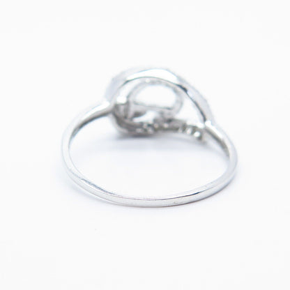 925 Sterling Silver C Z Heart Ring Size 7