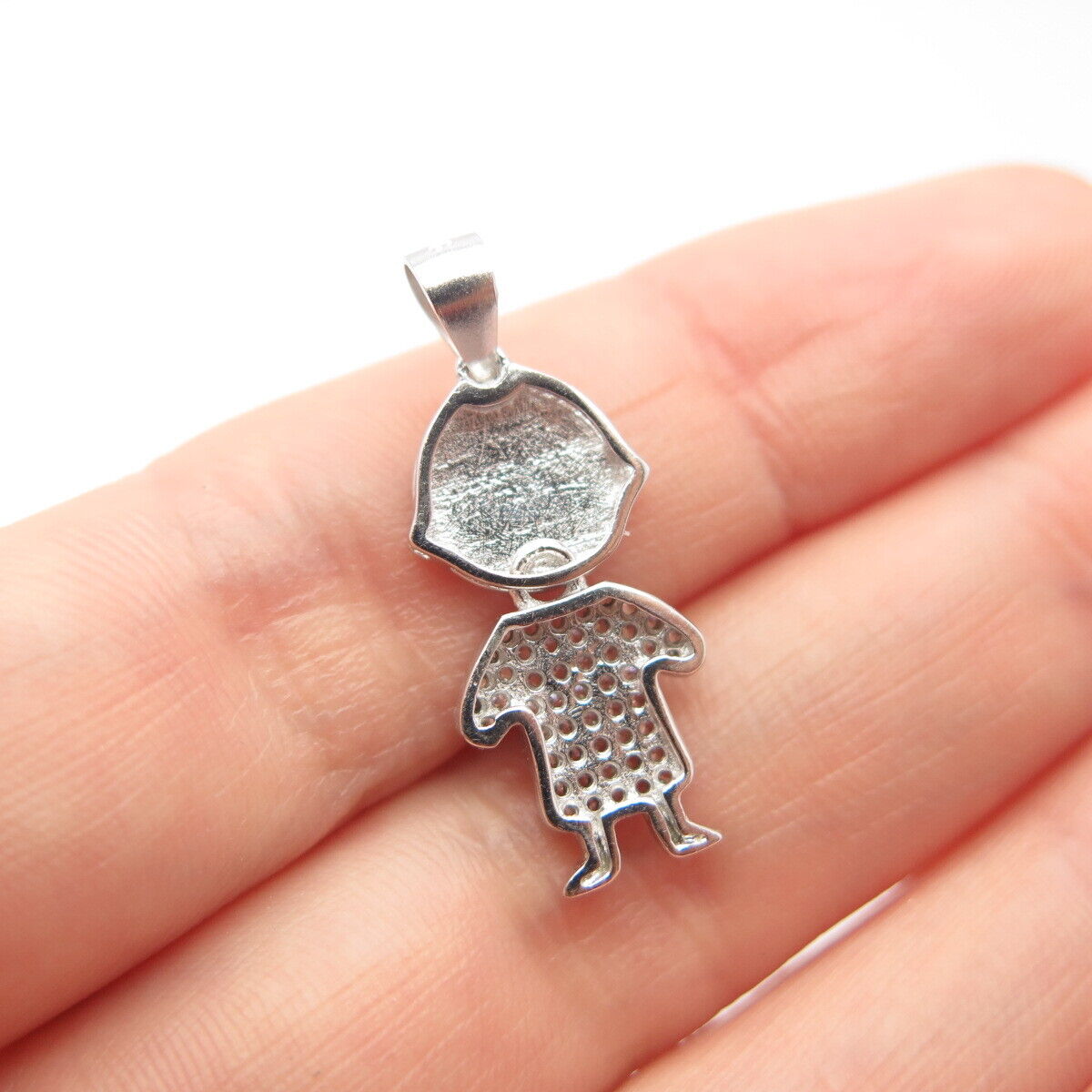 925 Sterling Silver C Z Boy Pendant