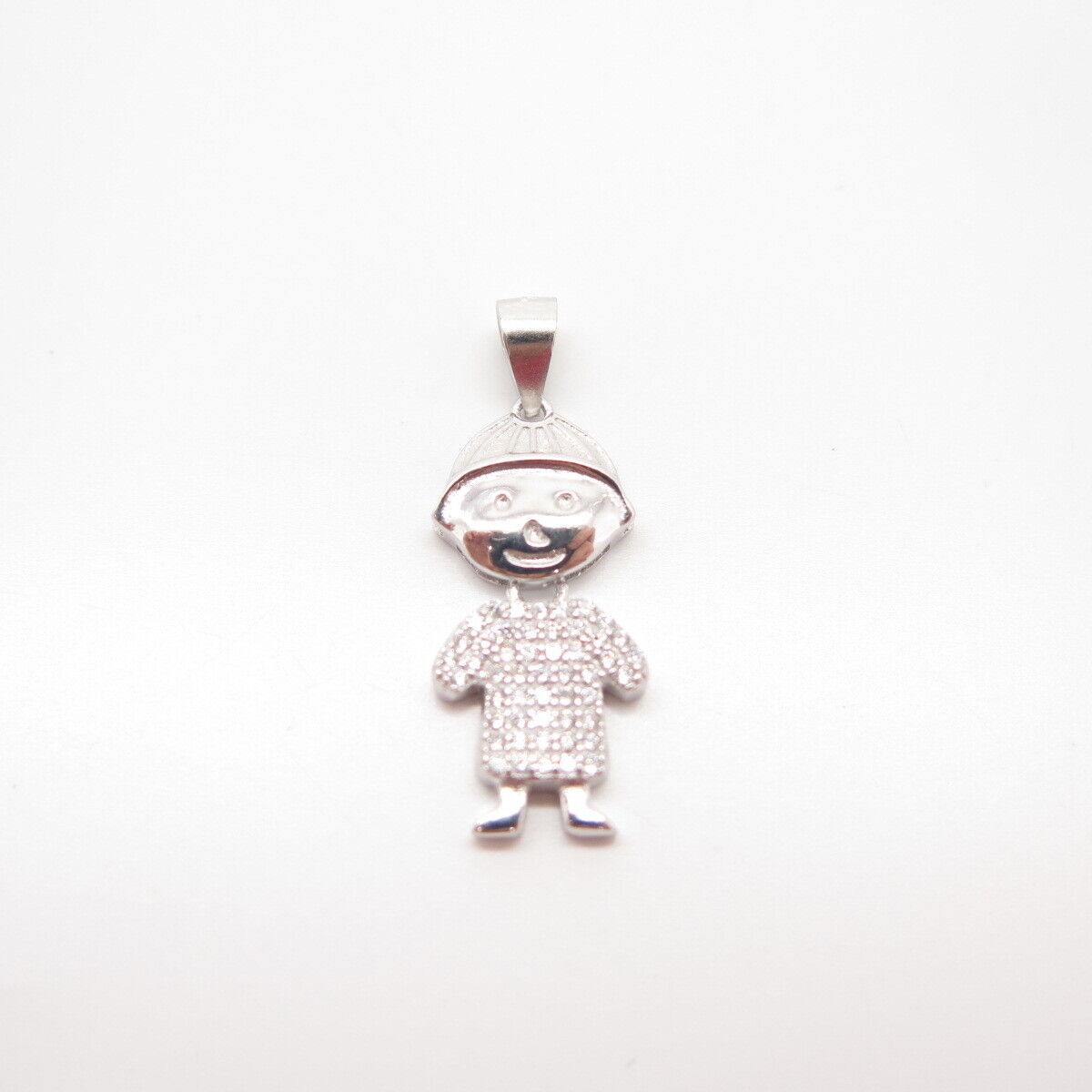 925 Sterling Silver C Z Boy Pendant