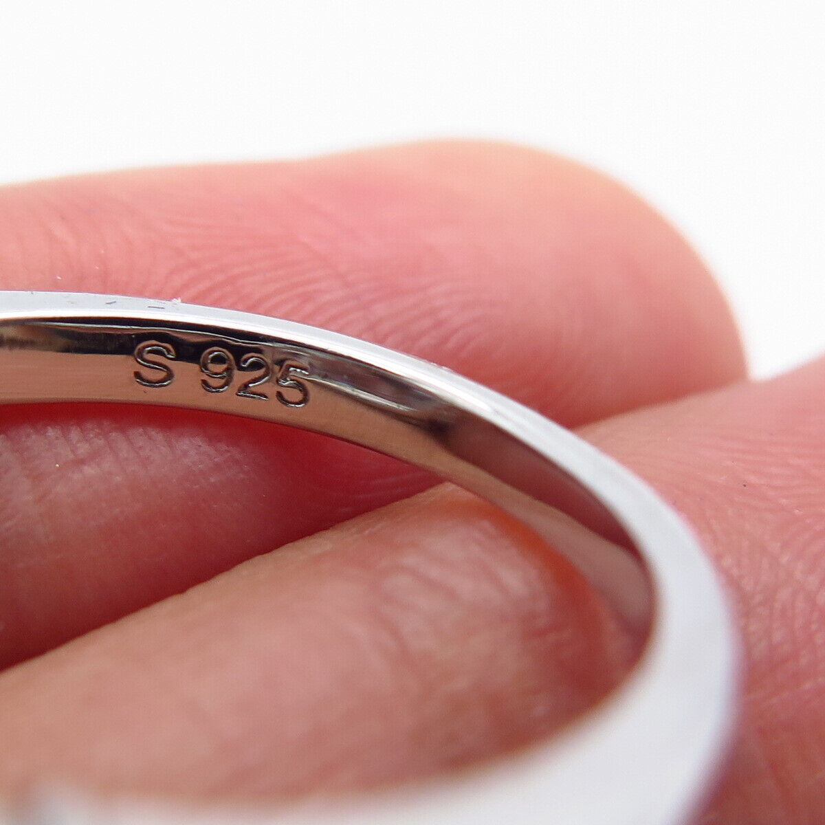 925 Sterling Silver Radiant-Cut C Z Ring Size 7