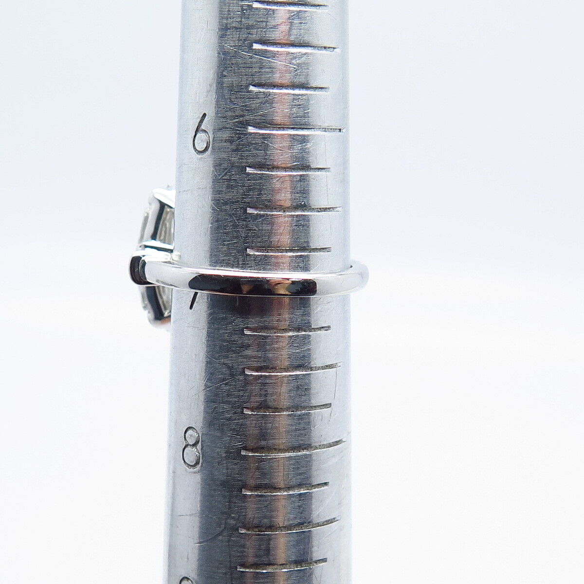 925 Sterling Silver Radiant-Cut C Z Ring Size 7