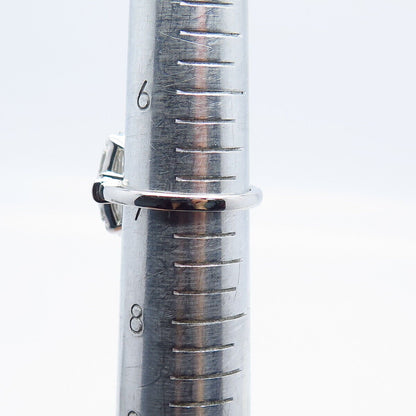 925 Sterling Silver Radiant-Cut C Z Ring Size 7