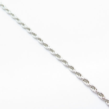 925 Sterling Silver Twisted Rope Link Bracelet 7.75"