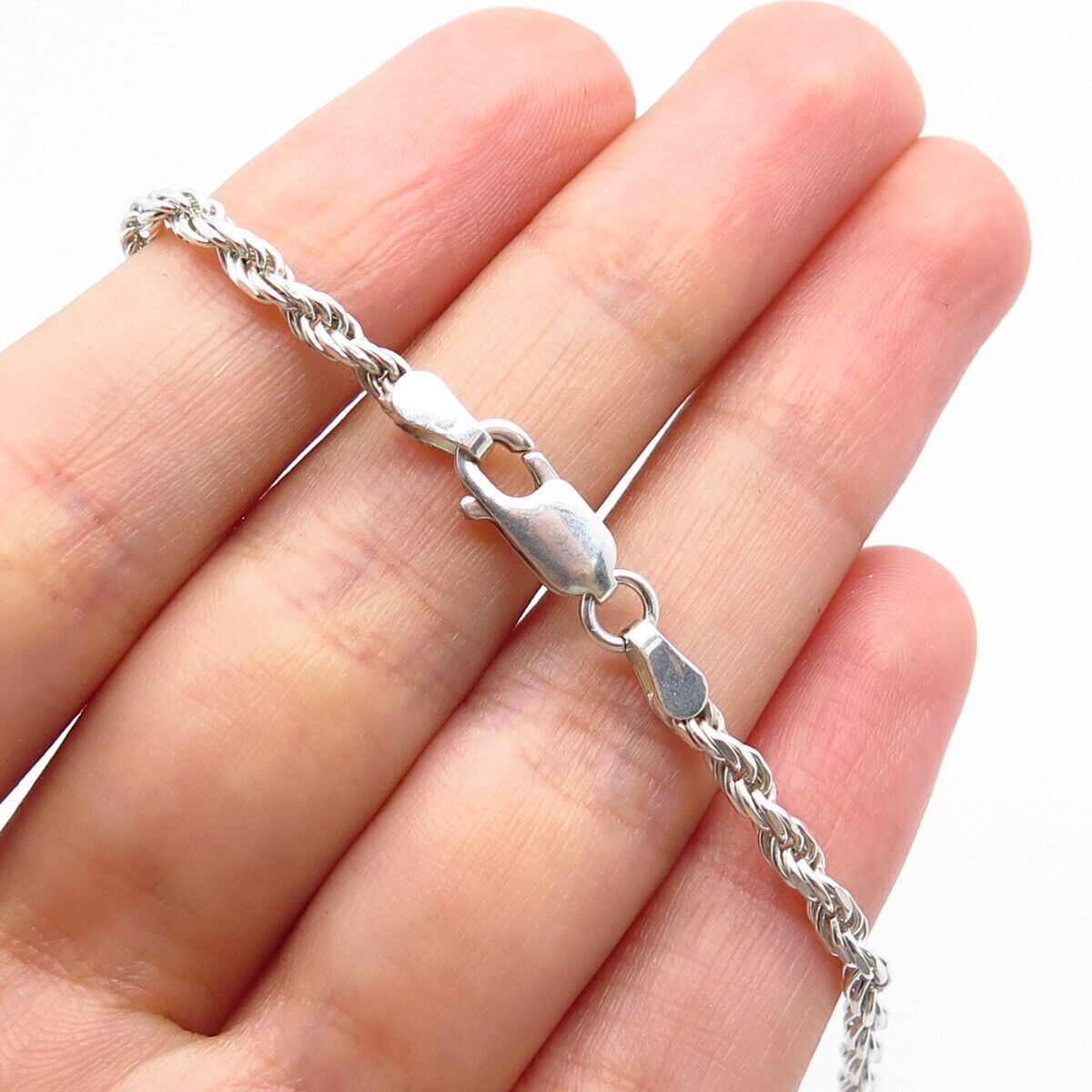 925 Sterling Silver Twisted Rope Link Bracelet 7.75"