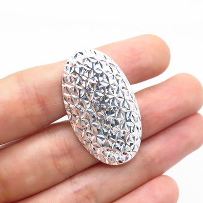 925 Sterling Silver Vintage Textured Oval Statement Ring Size 8.25