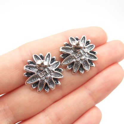 925 Sterling Silver Vintage Floral Sud Earrings