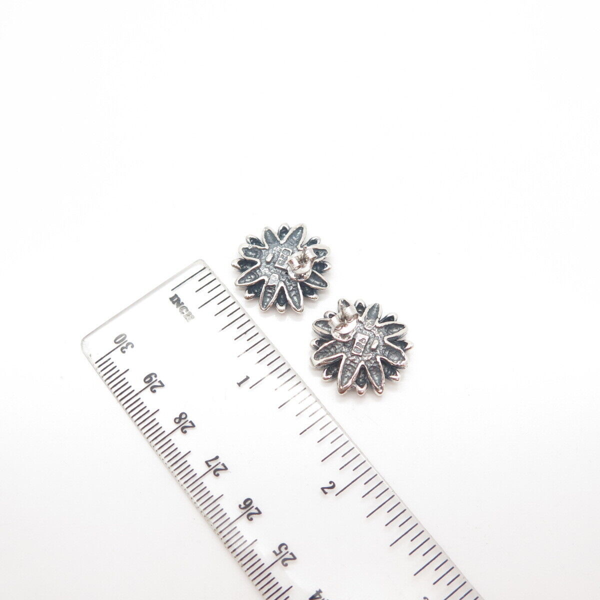 925 Sterling Silver Vintage Floral Sud Earrings