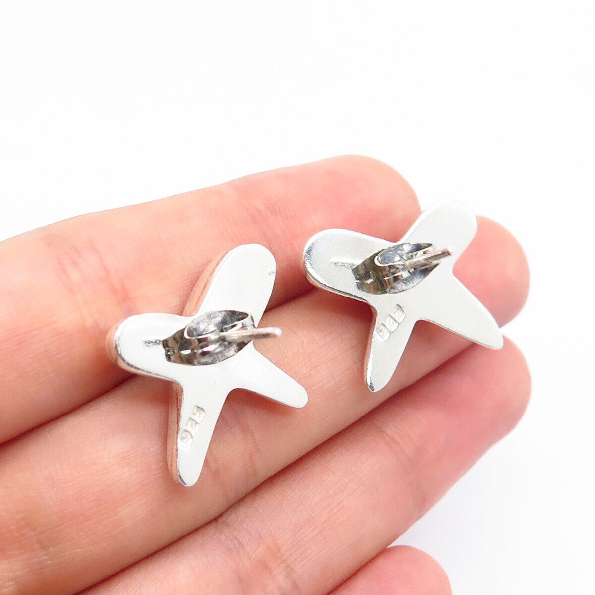 925 Sterling Silver Vintage Crossover Stud Earrings