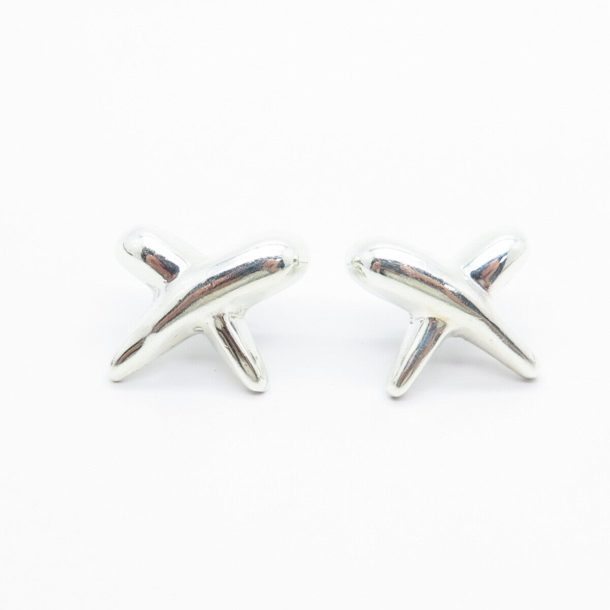 925 Sterling Silver Vintage Crossover Stud Earrings