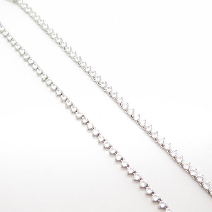 925 Sterling Silver C Z Round Link Chain Necklace 20"