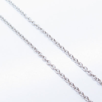 925 Sterling Silver Cross Rolo Chain Necklace 16"