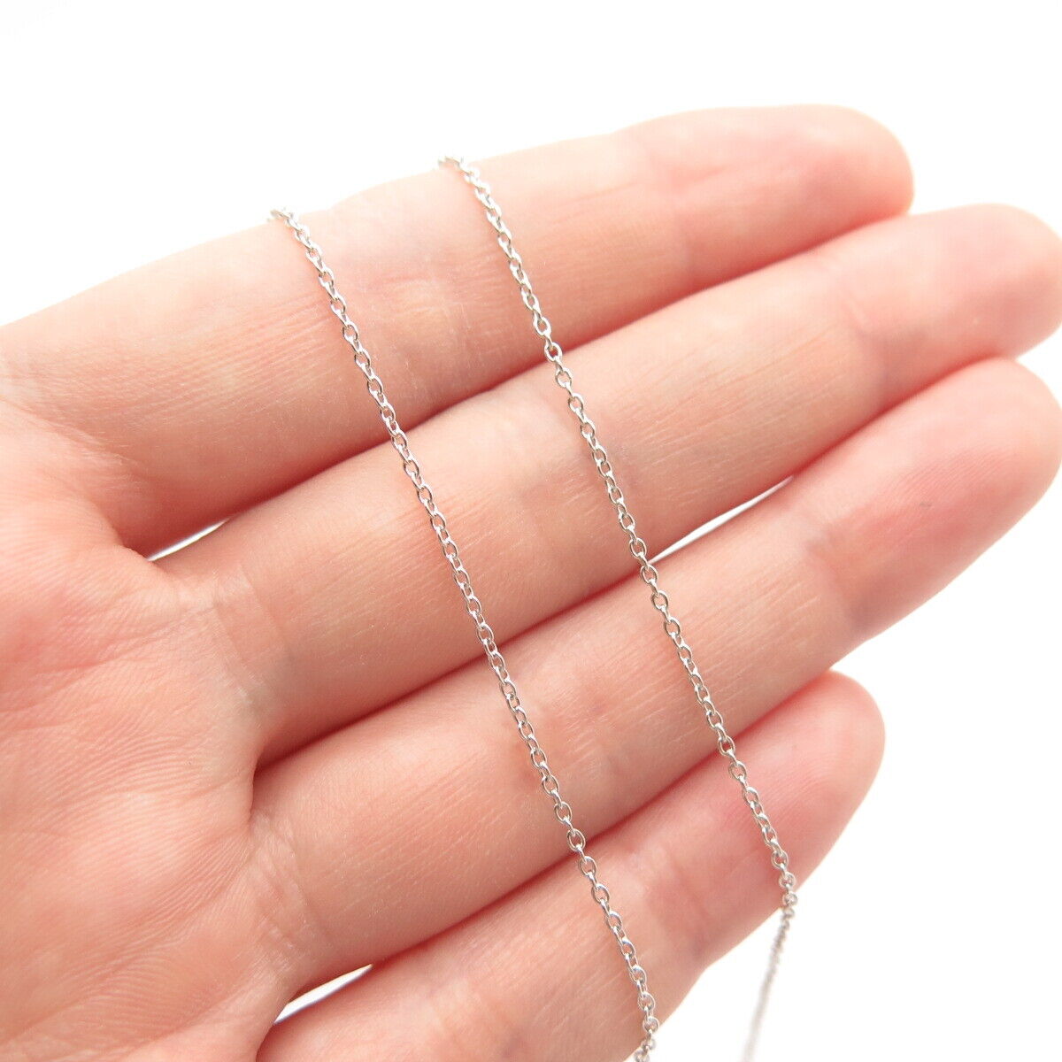 925 Sterling Silver Cross Rolo Chain Necklace 18"