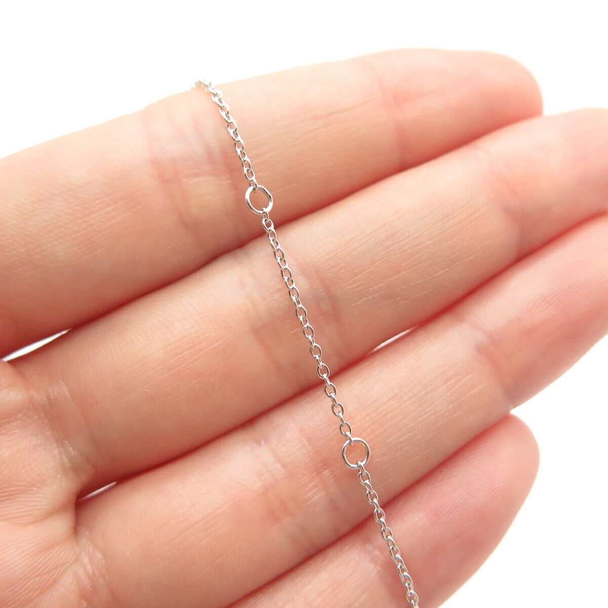 925 Sterling Silver Cross Rolo Chain Necklace 18"