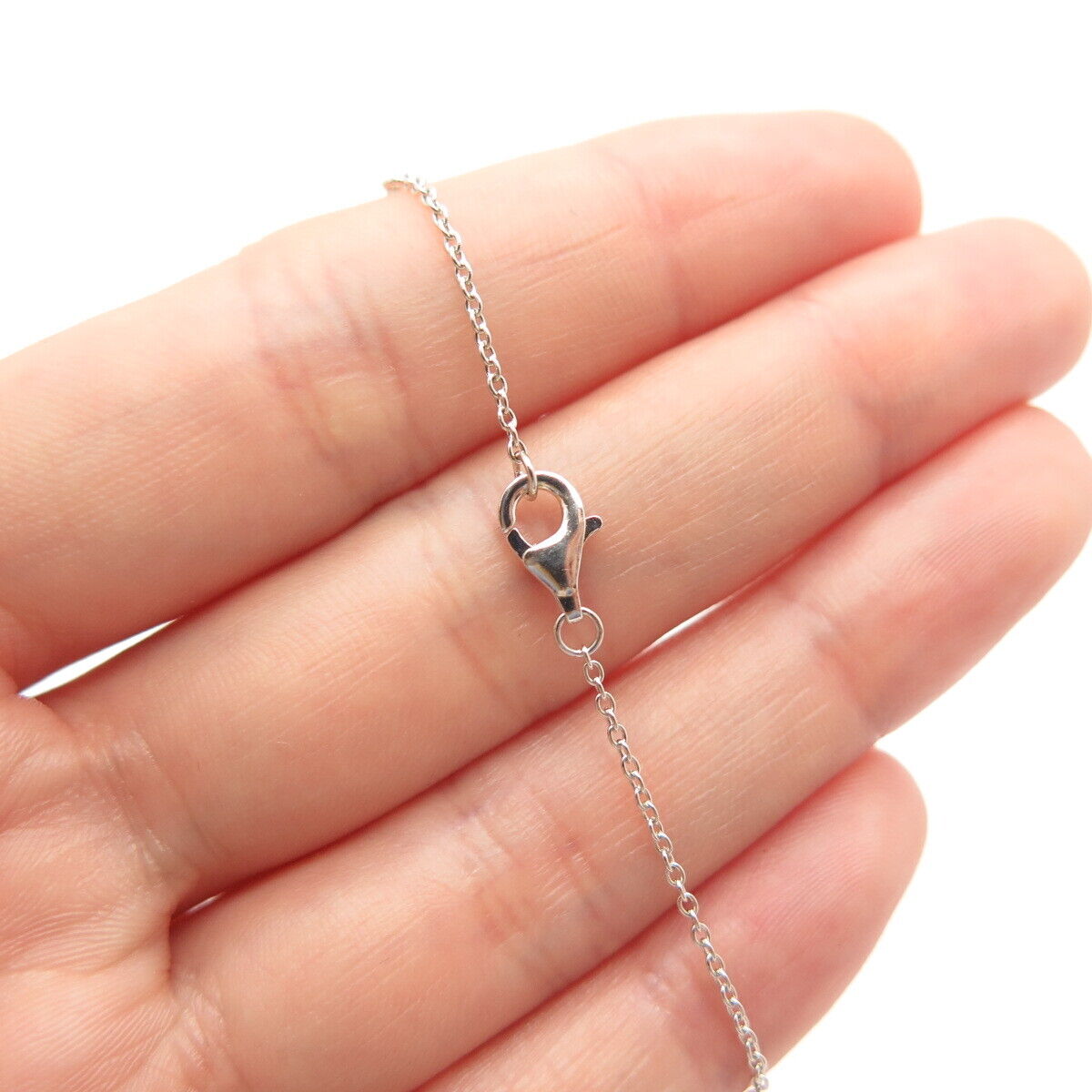 925 Sterling Silver Cross Rolo Chain Necklace 18"