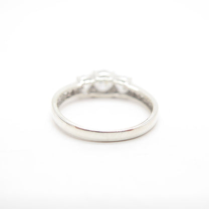 925 Sterling Silver Round-Cut C Z Ring Size 7