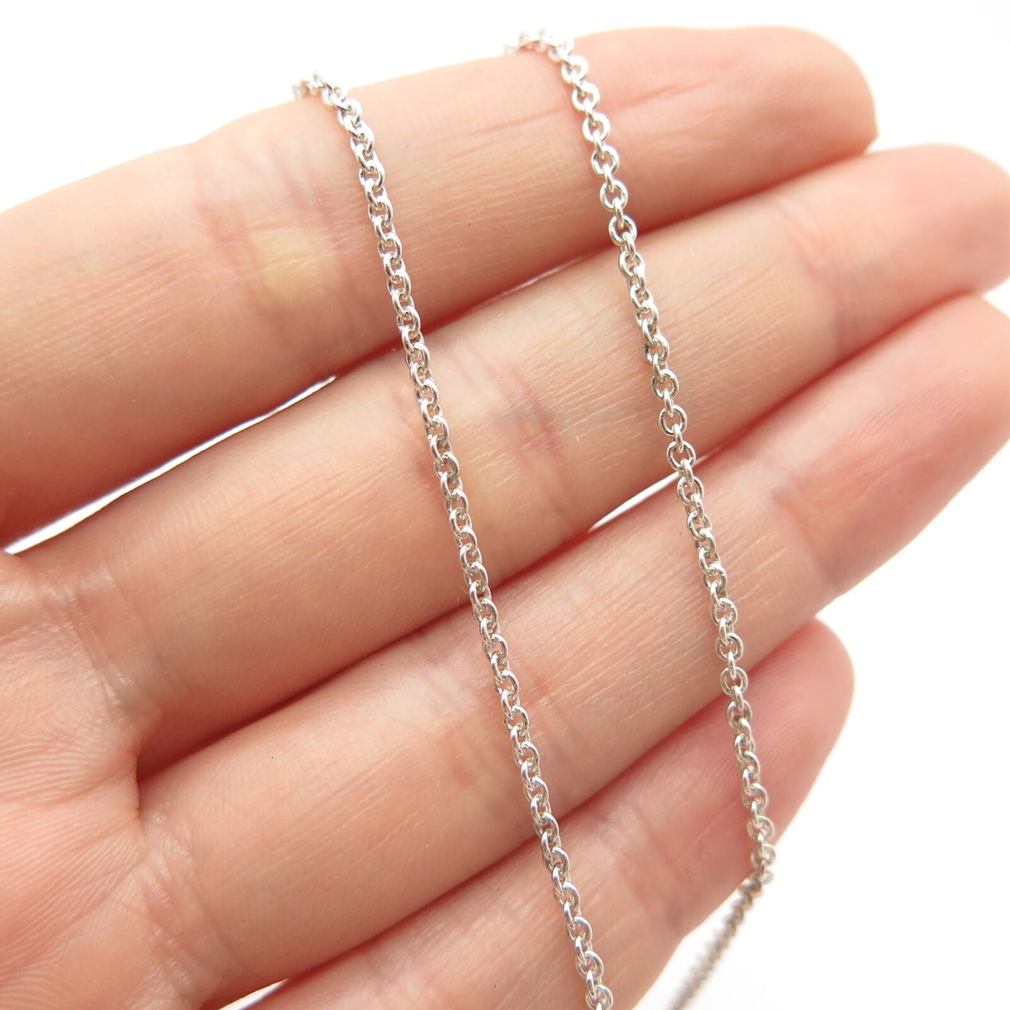 925 Sterling Silver C Z Rolo Chain Necklace 20"