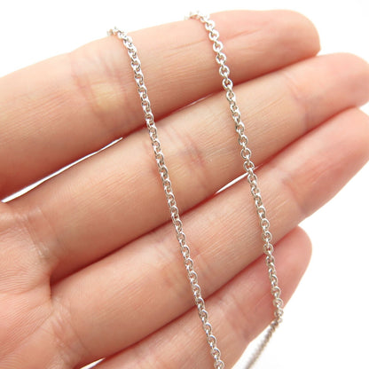 925 Sterling Silver C Z Rolo Chain Necklace 20"