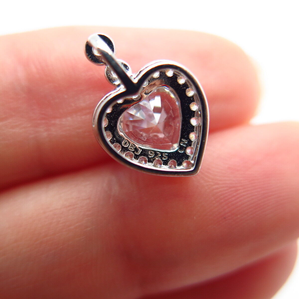 925 Sterling Silver Heart-Cut C Z Slide Pendant