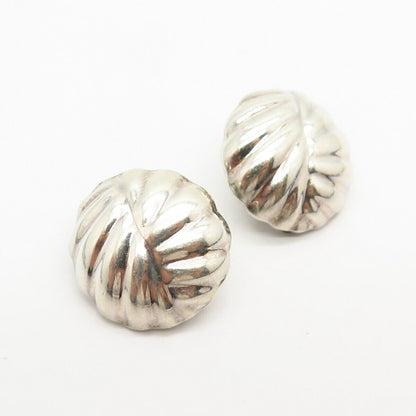 925 Sterling Silver Vintage Mexico Seashell Design Clip On Earrings