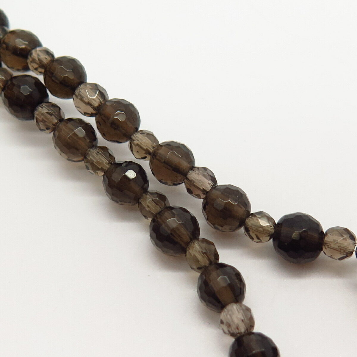 925 Sterling Silver Smoky Quartz & Mystic Yellow Druzy Bead Chain Necklace 20"