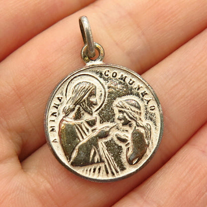 925 Sterling Silver "A Mihna Comunhao" First Communion Charm Pendant