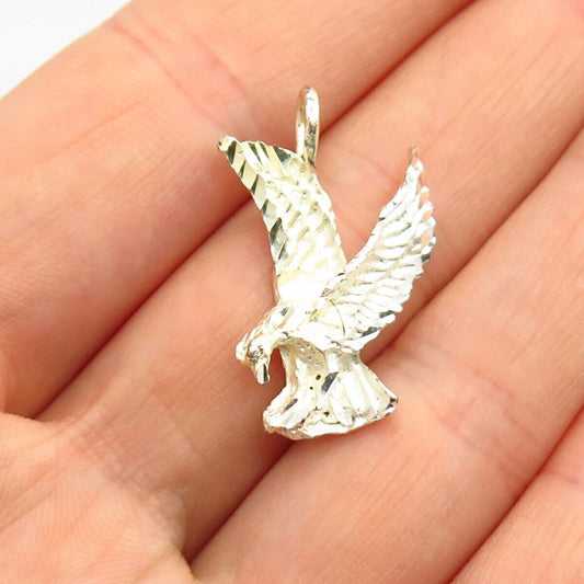 925 Sterling Silver Hunting Eagle Design Slide Pendant