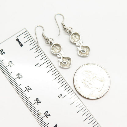 925 Sterling Silver Enamel Bookworm Dangling Earrings