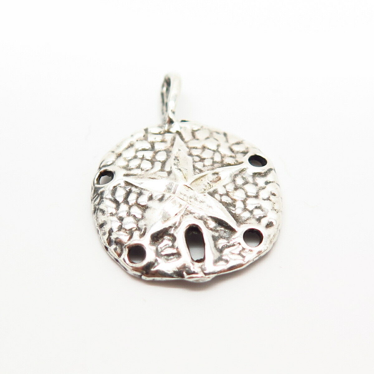 925 Sterling Silver Sand Dollar Round Pendant