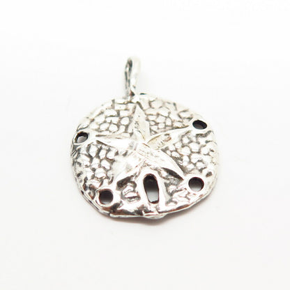 925 Sterling Silver Sand Dollar Round Pendant