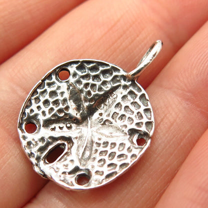 925 Sterling Silver Sand Dollar Round Pendant