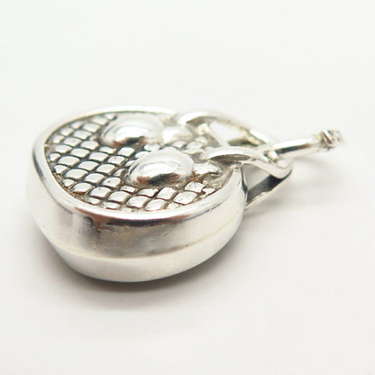 950 Silver Vintage Purse Design Charm Pendant