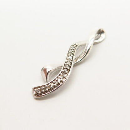 925 Sterling Silver Real Diamond Infinity Design Slide Pendant