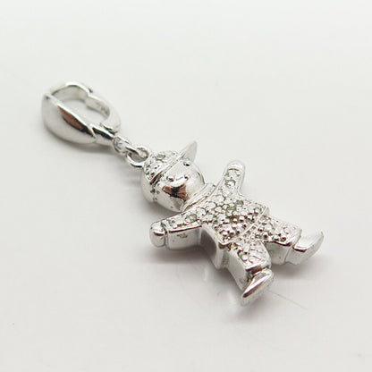 925 Sterling Silver Real Diamond Boy Design Pendant