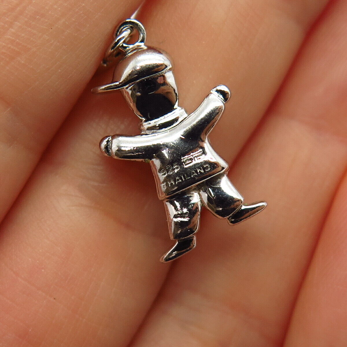 925 Sterling Silver Real Diamond Boy Design Pendant