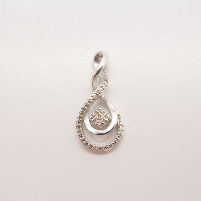 925 Sterling Silver Real Diamond Slide Pendant