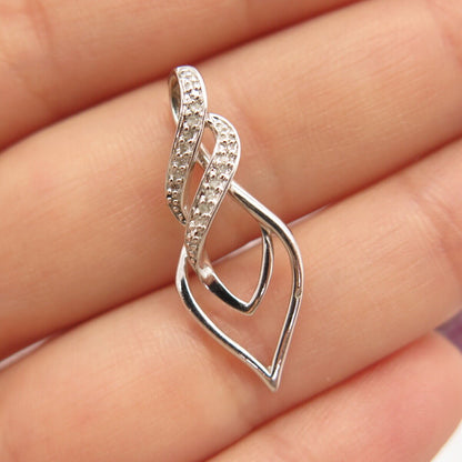 925 Sterling Silver Real Diamond Slide Pendant