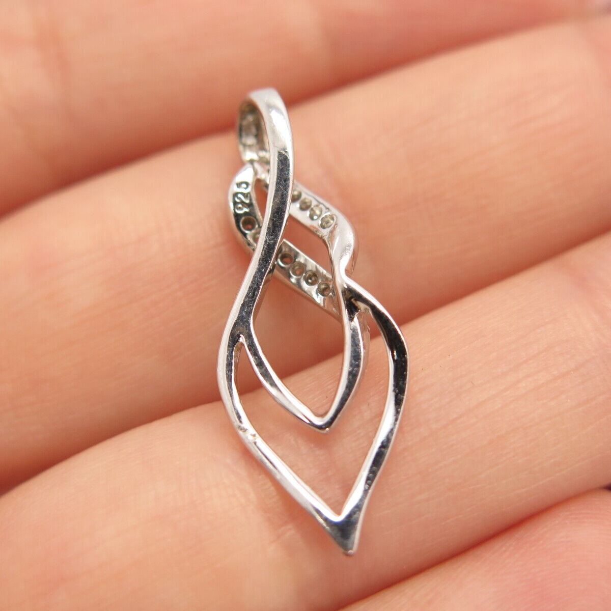 925 Sterling Silver Real Diamond Slide Pendant