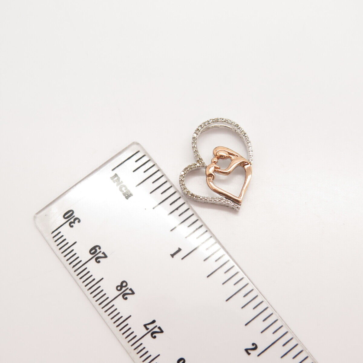 925 Sterling Silver 2-Tone Alwand Vahan Real Diamond Mother & Child Pendant