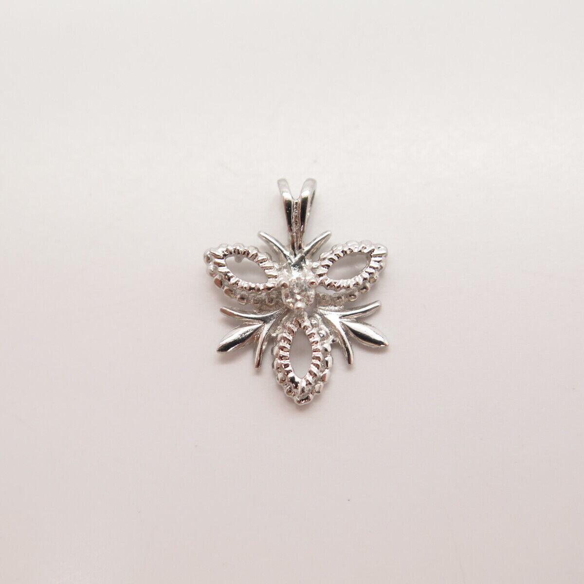 925 Sterling Silver Real Diamond Ornate Pendant