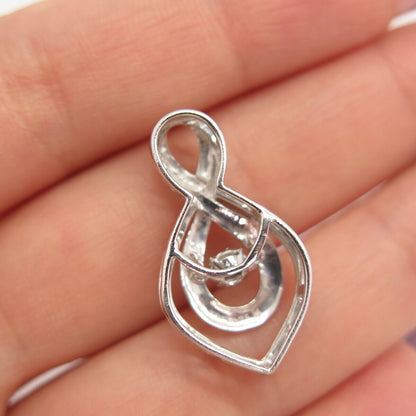 925 Sterling Silver Real Diamond Slide Pendant