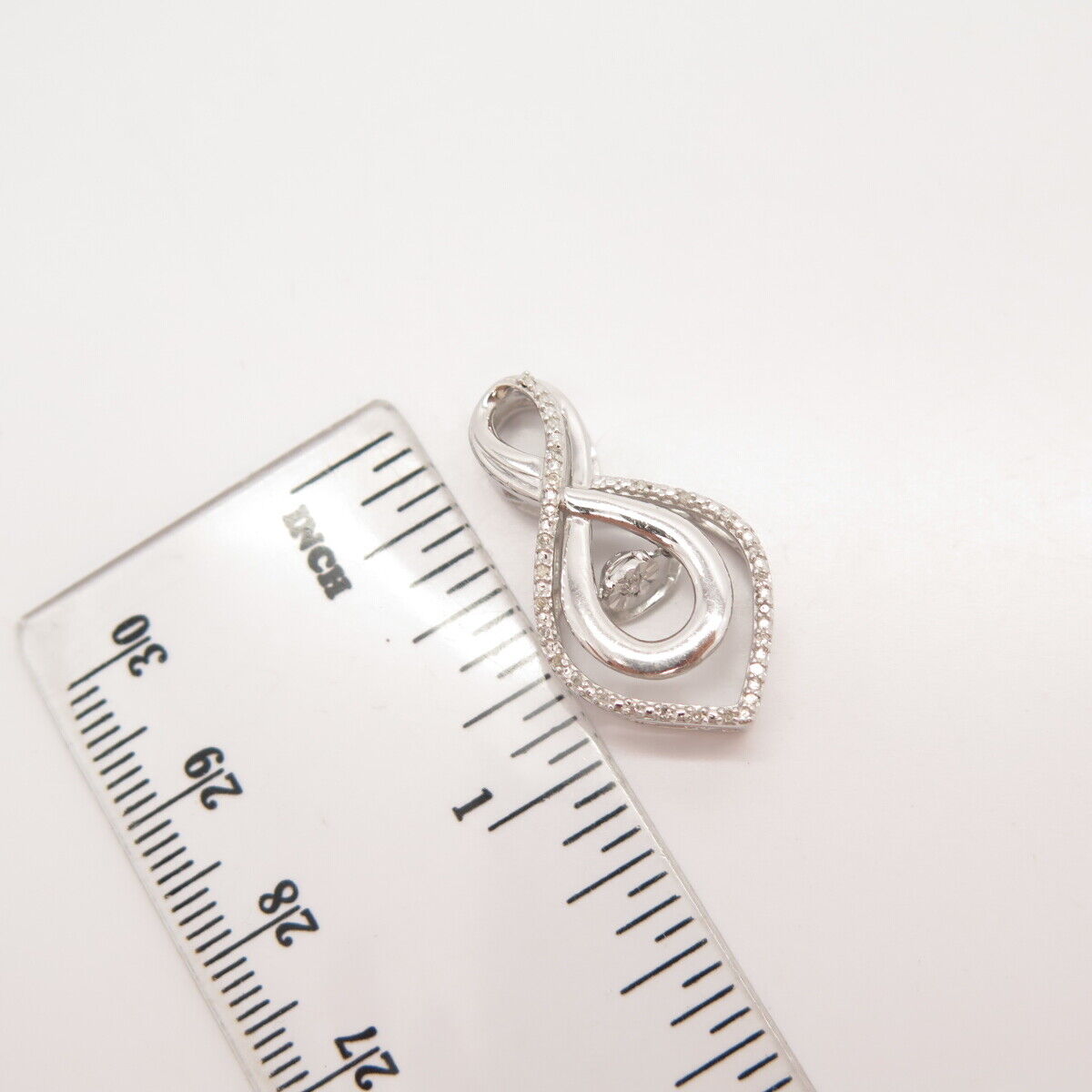 925 Sterling Silver Real Diamond Slide Pendant