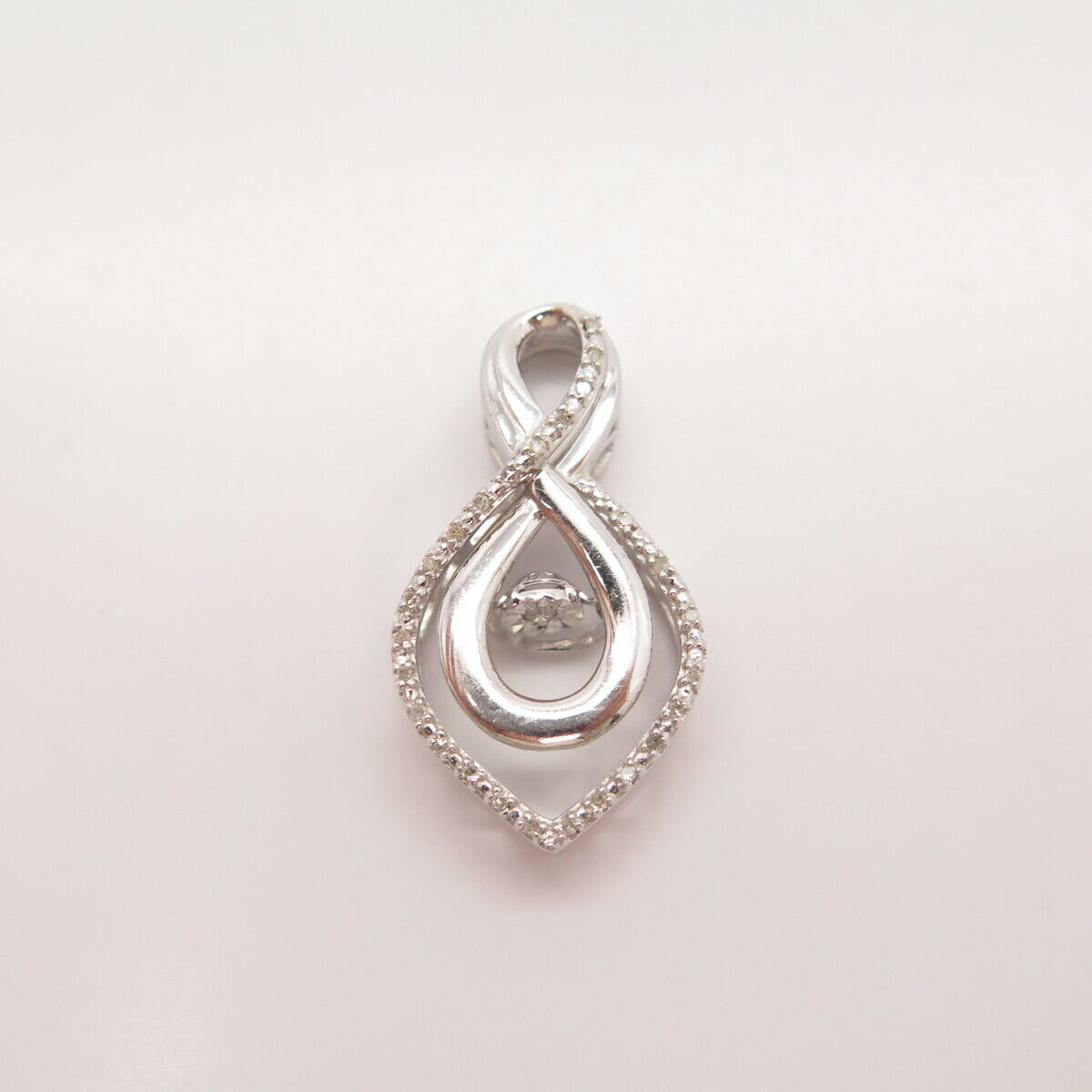 925 Sterling Silver Real Diamond Slide Pendant