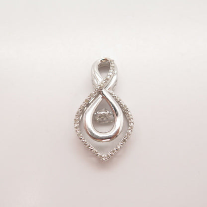 925 Sterling Silver Real Diamond Slide Pendant