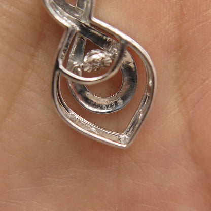 925 Sterling Silver Real Diamond Slide Pendant