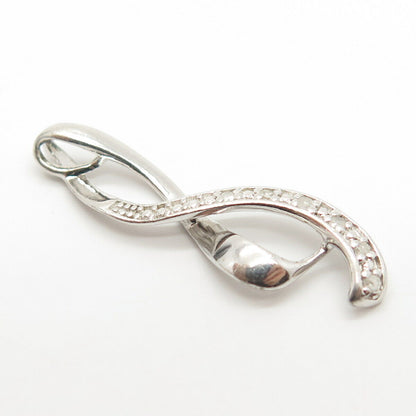 925 Sterling Silver Real Diamond Infinity Slide Pendant