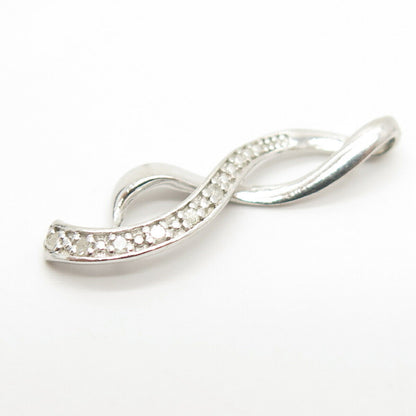 925 Sterling Silver Real Diamond Infinity Slide Pendant