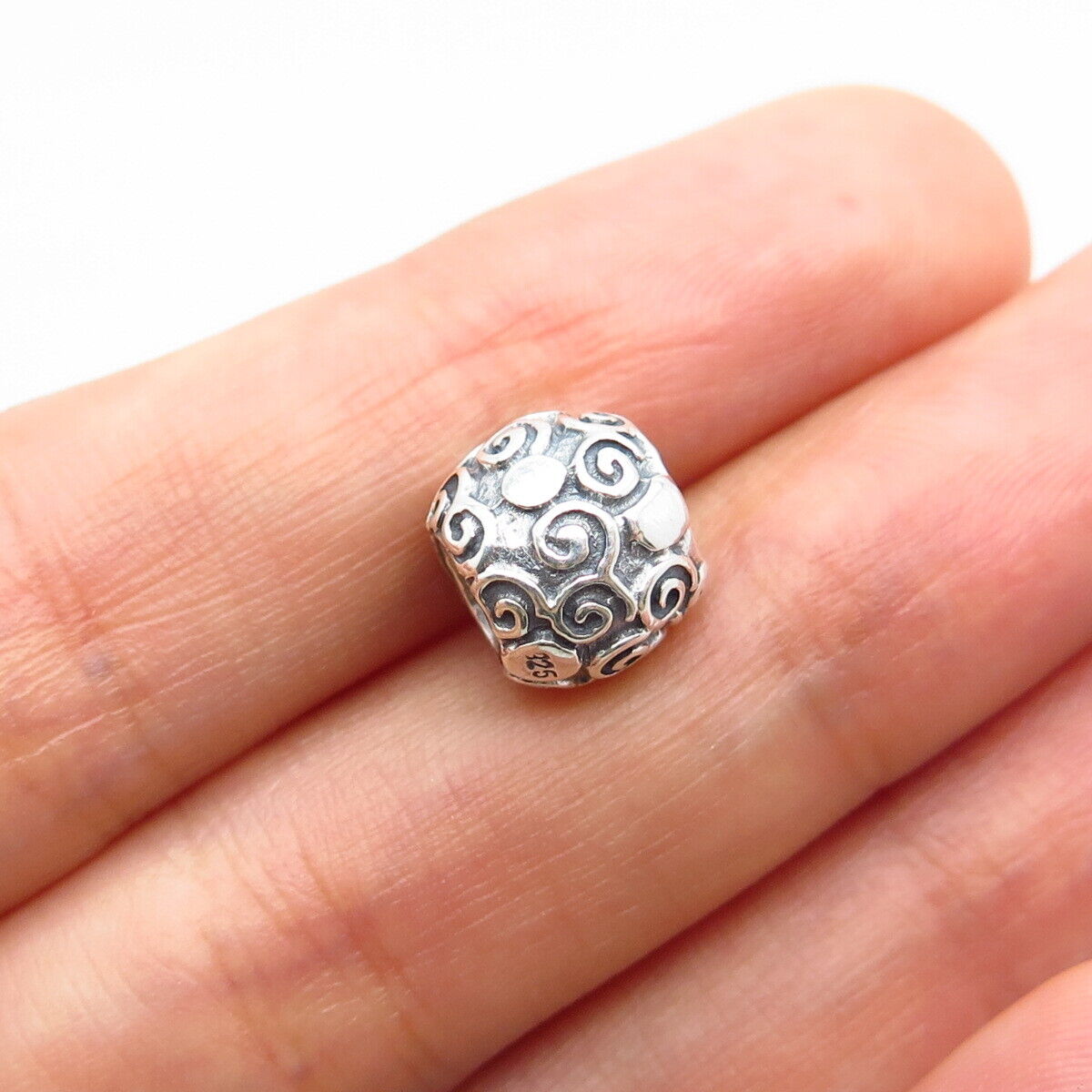 925 Sterling Silver Pandora Swirl Bead Charm